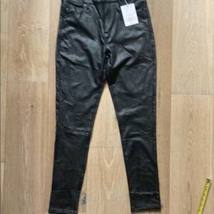 KanCan Jet Black Faux Leather Pants